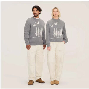 Woolrich Mid-Rise Straight Leg Slouchy Denim Cargo Pants XL Cream NWT Reg $55